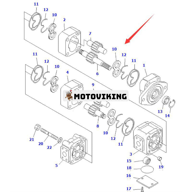 Pumpenhet 234-60-65100 för Komatsu Grader GD705A-4 GD705A-4A-N