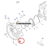 Svänghjulshus 6735-21-4130 för Komatsu Engine SA6D102E-1 motorväghyvl GD555-3A