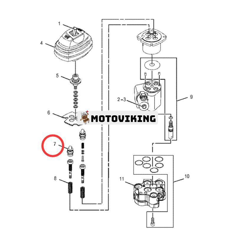 8 st Joystick Pilot Kontrollkolv 289-8451 för Caterpillar CAT Loader 287B 226 236 242 247