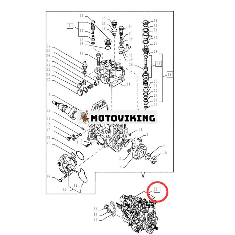 Bränsleinsprutningspump VV72963051440 för Yanmar Engine 4TNV88-BXYB Kobelco Grävmaskin 50SR 50SR-5 27SR-5