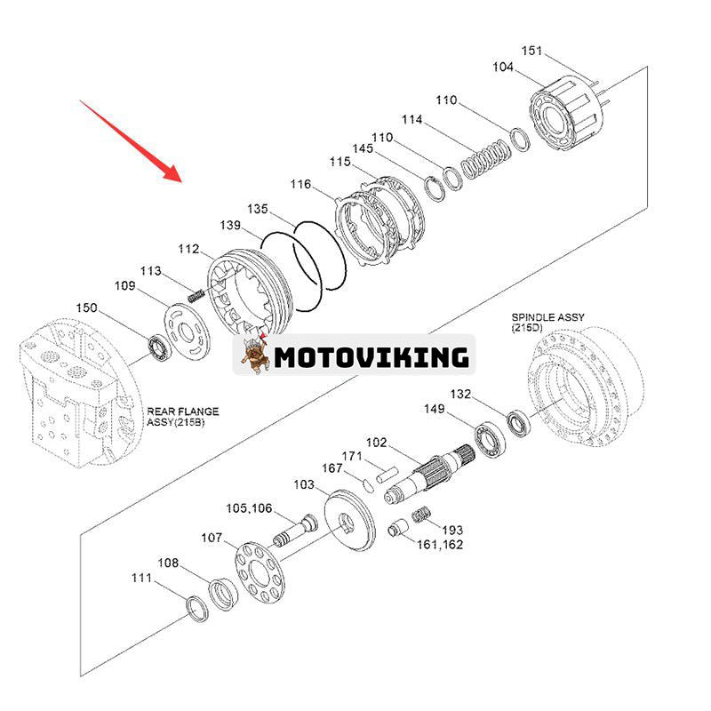 Reseväxellåda med motor 31EL-40010 för Hyundai Grävmaskin R130LC-3 R140LC-7 R180LC-3 R200NLC-3