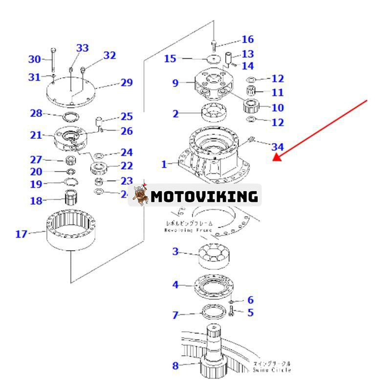 Svängväxellåda 20Y-26-00151 för Komatsu Grävmaskin PC200-6 PC210-6 PC220-6 PC228US-1 PC230-6 PC240-6K