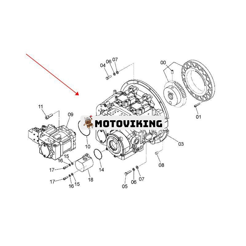 Kawasaki K5V200DPH Hydraulisk huvudpump 4633472 för Hitachi grävmaskin ZX120-3 ZX240-3 ZX250H-3 ZX330-3 ZX350H-3 ZX470H-3