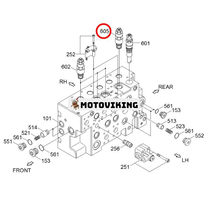 Portavlastningsventil XJBN-01533 för Hyundai grävmaskin R210W-9 R210W-9A R210W9AMH R210W9-MH