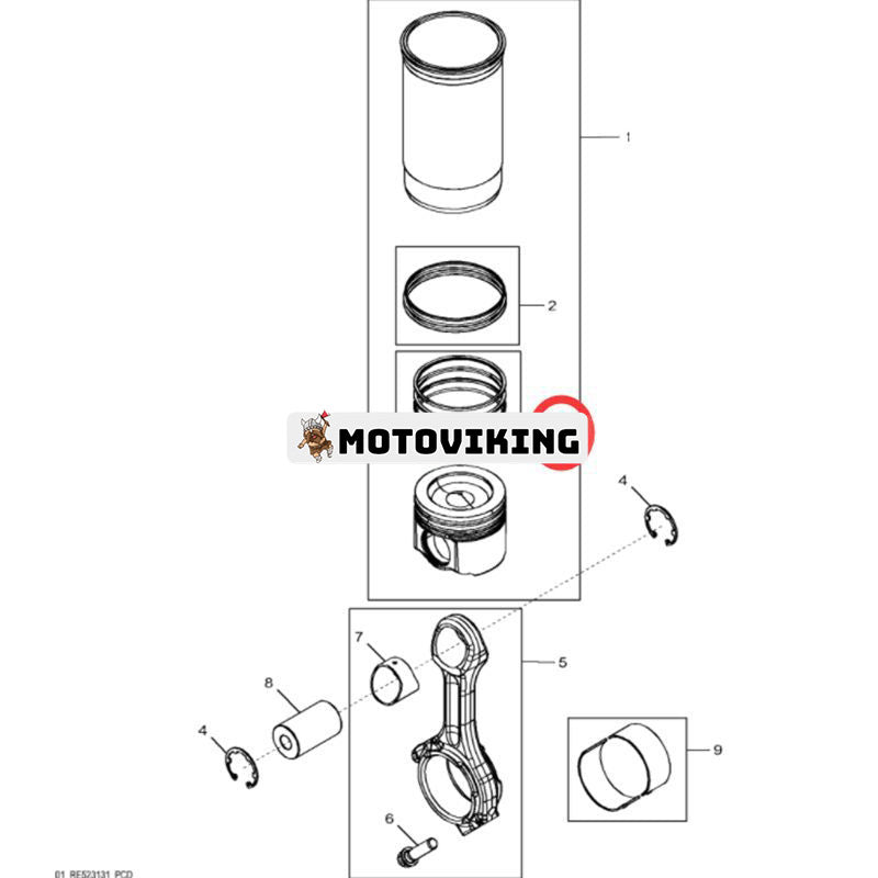 Kolvringsats DZ119616 DZ10083 för John Deere Engine 6068 6090 Traktor 7R290 8225R 8320RT 8R280 8RT340