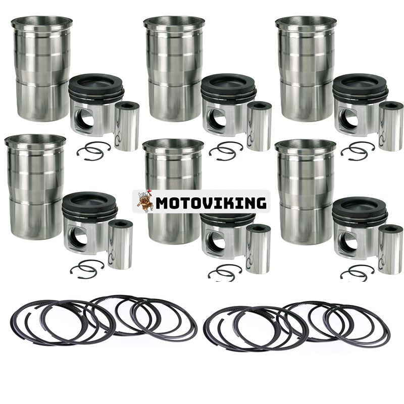 Cylinder Liner Kit 20498544 för Volvo Engine D12A D12D TAD1240GE TWD1240VE Grävmaskin EC330B LC EC360B LC EC460B LC