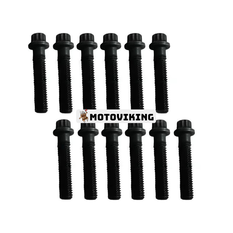 12 st Bolt 6150-81-9370 för Komatsu Engine 6D125-1 SA6D125E Grävmaskin PC400-7 PC400LC-5 PC450LC-8 PC490LC-10