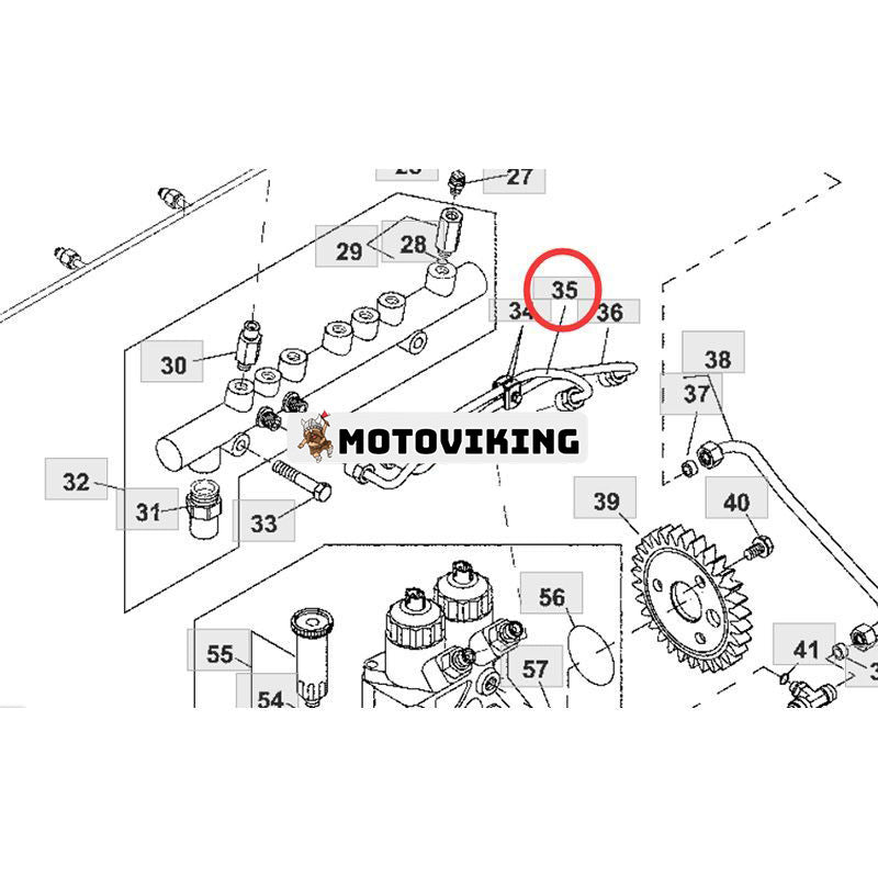 Bränsleledning RE505155 för John Deere Engine 6068 6081 6090 6125 Grävmaskin 370C 330CLC 3554