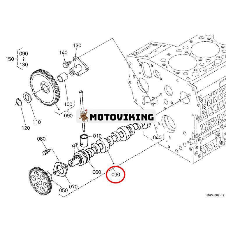 Kamaxel 1G826-16010 1G960-16010 för Kubota Engine D905 WG972 Grävmaskin KX018-4 KX41-3 U17 U17-3 KX018-4CA