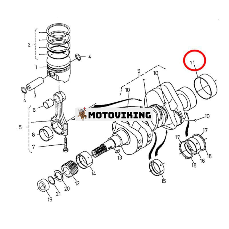 Bakre vevaxelhylsa KB-19215-23280 för Kubota Engine D722 D902 Cub Cadet Tractor 882 1512 1572 1772 1782 2182 782D