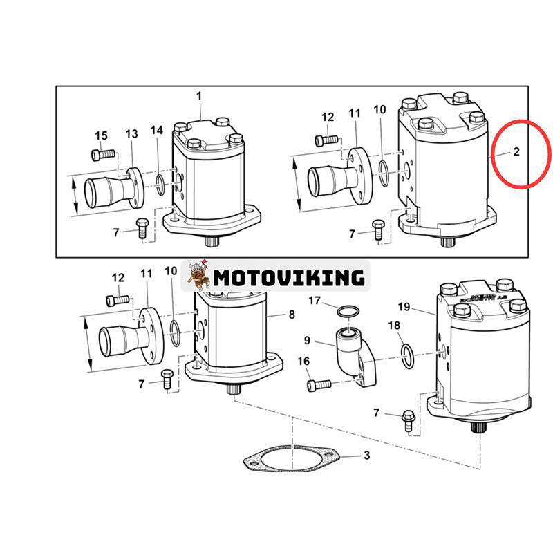 Hydraulpump AL156335 för John Deere traktor 6615 6300 6605 6715 7130 7330