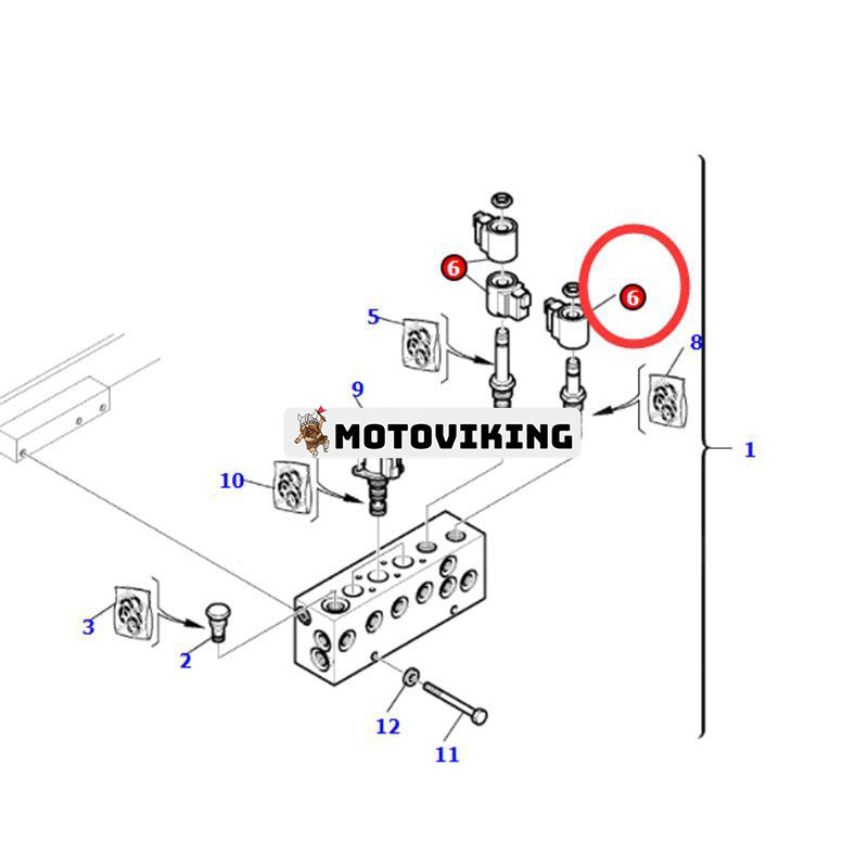 12V magnetspole 42N-64-11710 för komatsu-lastare WB140-2N WB146-5 WB150-2N WB156-5 WB91R-2 WB93R-5 WB97R-5 WB97S-2