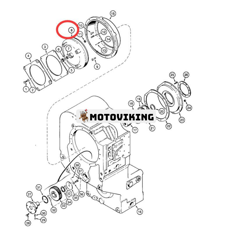 Torque Conveter S300444 för CASE hjullastare 821 821B