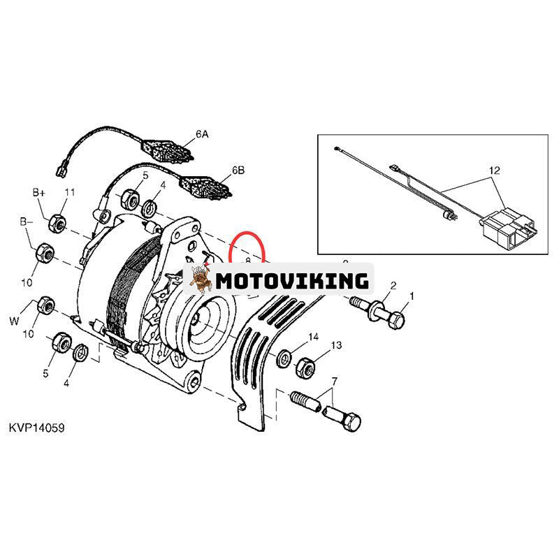 12V Generator SE501828 för John Deere Engine 3029 4045 6068 Lastare 240 250 260 270