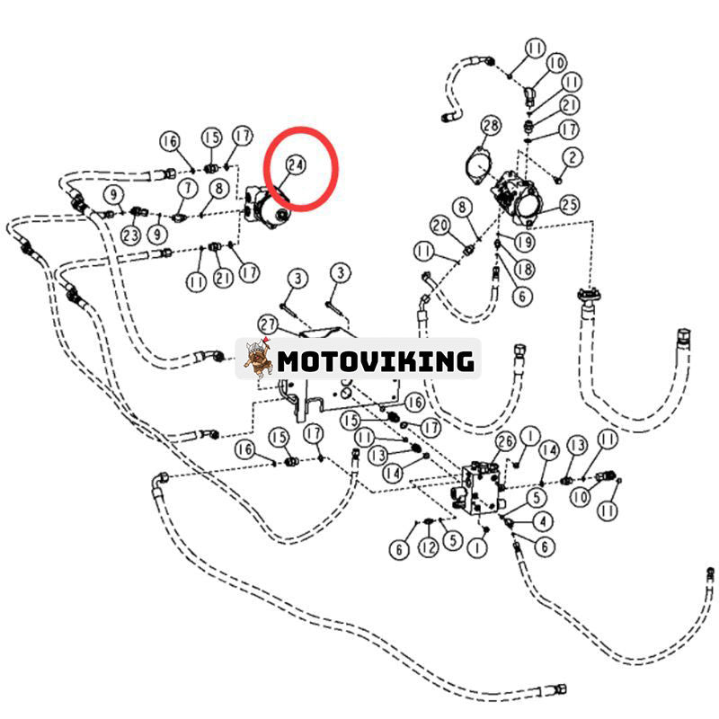 Hydraulmotor AT308356 för John Deere Lastare 744K 824K 844J 844K