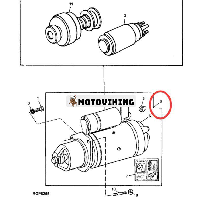 Startmotor RE507670 SE501851 för John Deere Engine 3029 4045 6059 6068 Lastare 260 270 280