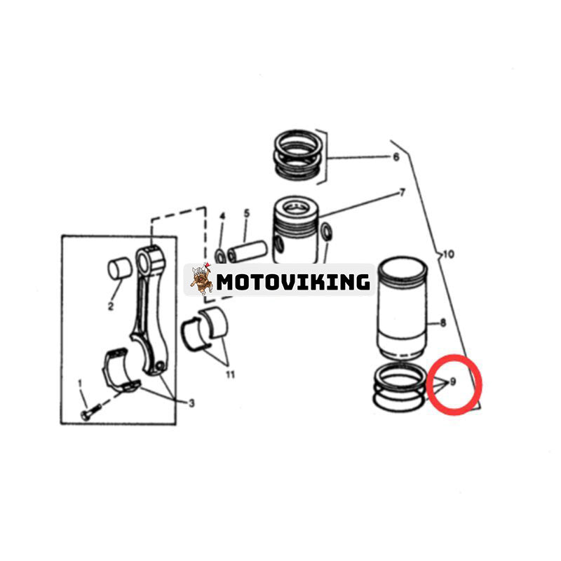 Cylinderliner Choke Ring Kit AR65507 för Hitachi Loader LX100-2 LX100-5 LX120-5 LX120-3 LX230-5