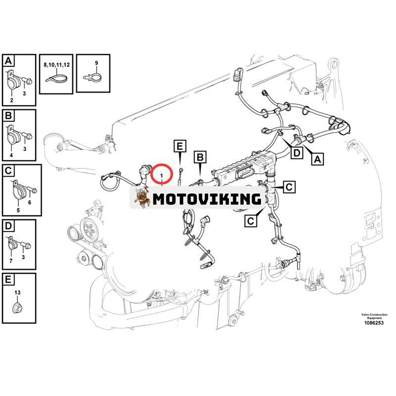 Ledningsnät VOE17465550 för Volvo midjestyrd dumper A35G A40G