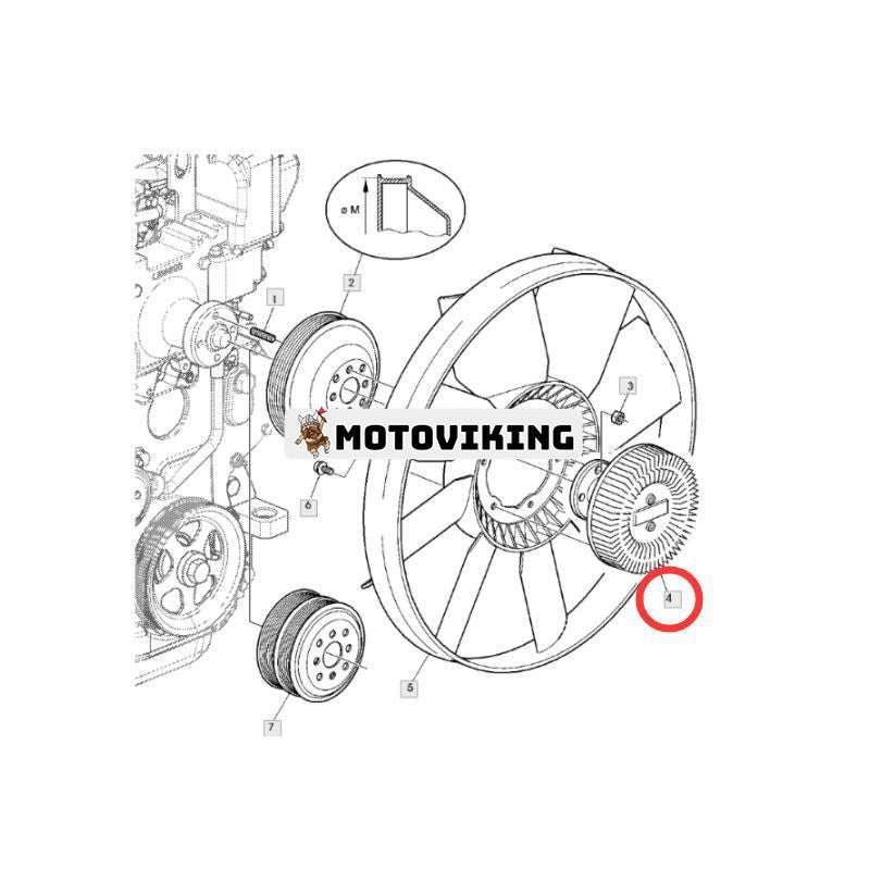 Fläktkoppling AL167993 för John Deere Engine 4045 6068 Traktor 1654 1854 2054 2104 6165J 6170M 6185J 6190J 6210J