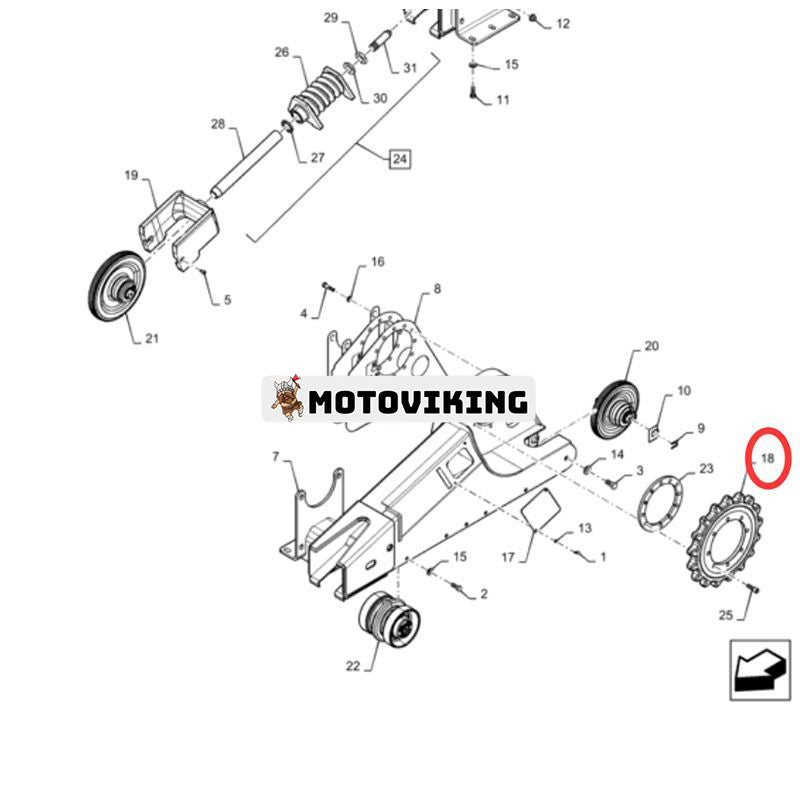 Kedjehjul 47378993 för New Holland Loader C227 C232 C238 L225 L228 L230
