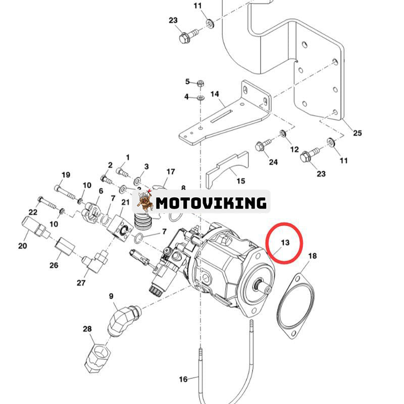 Hydraulpump F069895 för John Deere skotare 810E 1010E 1110E 1210E 1510E 1910E