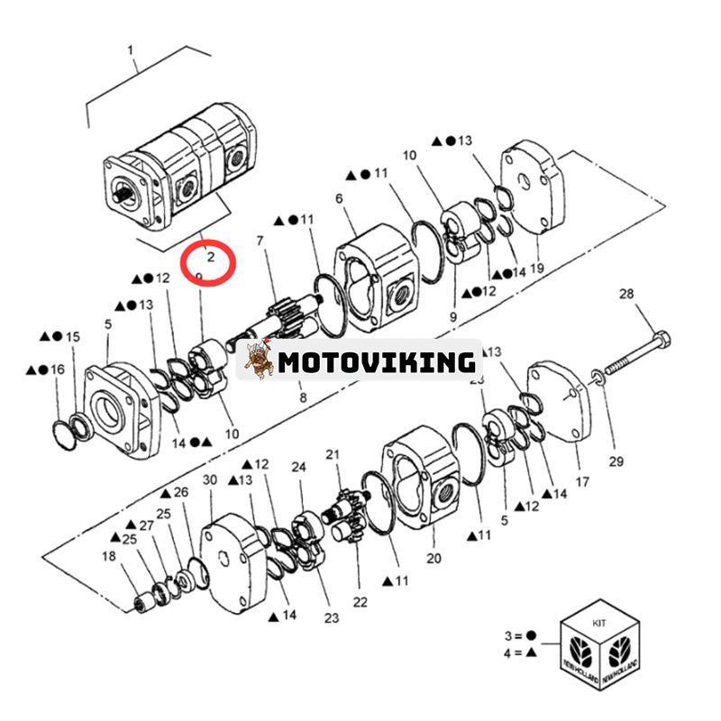 Hydraulpump 87772300 SBA340450991 SBA340450990 för New Holland traktor TC35 TC40 TC45 T1530 T2330 1920 2120 3415 Boomer 3040 3050 45D 5