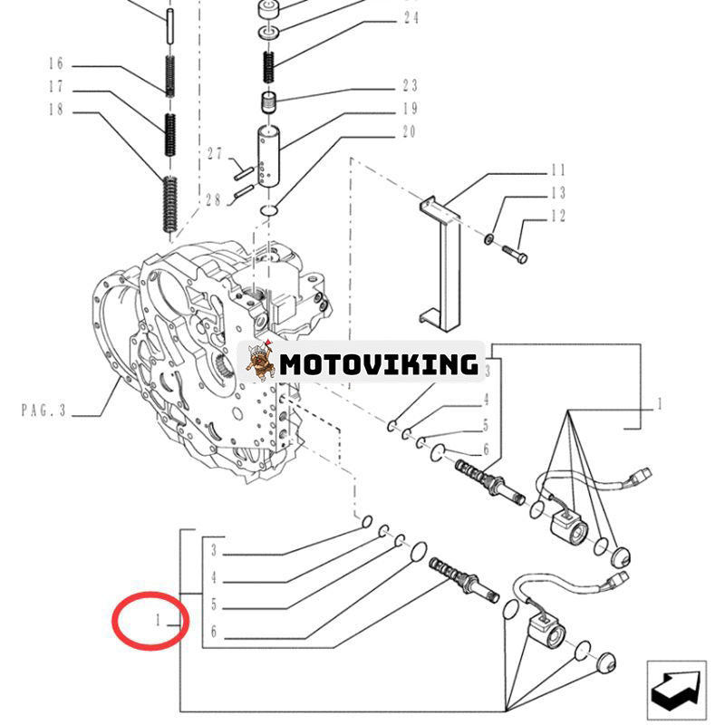 12V transmissionskontrollventil drop-in magnetventil 87395083 för New Holland Teleskoplastare LM5040 LM5060 LM5080 M551