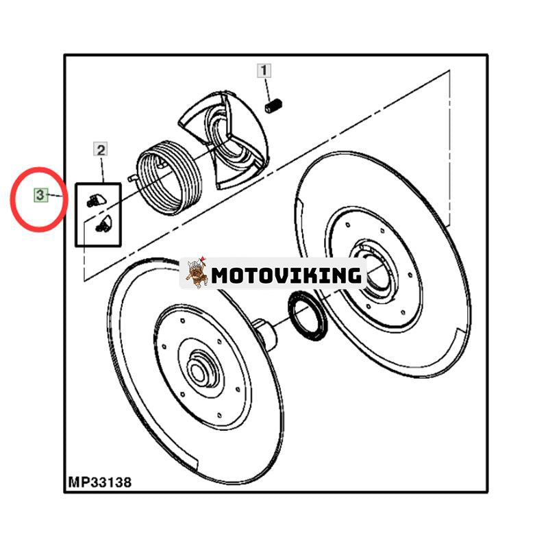 Sekundärkoppling AM138486 för John Deere Gator Utility Vehicle HPX 4X2 4X4 HPX615E HPX815E