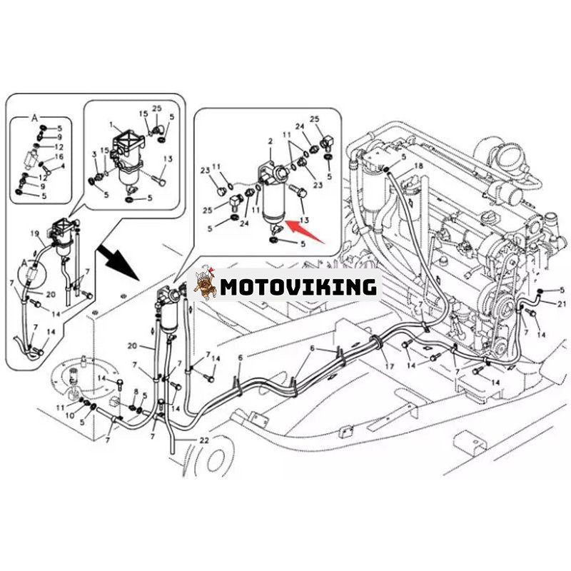 Vattenavskiljare VOE11110471 för Volvo Grävmaskin EC160B EC210B EC290B EC360B EW140B