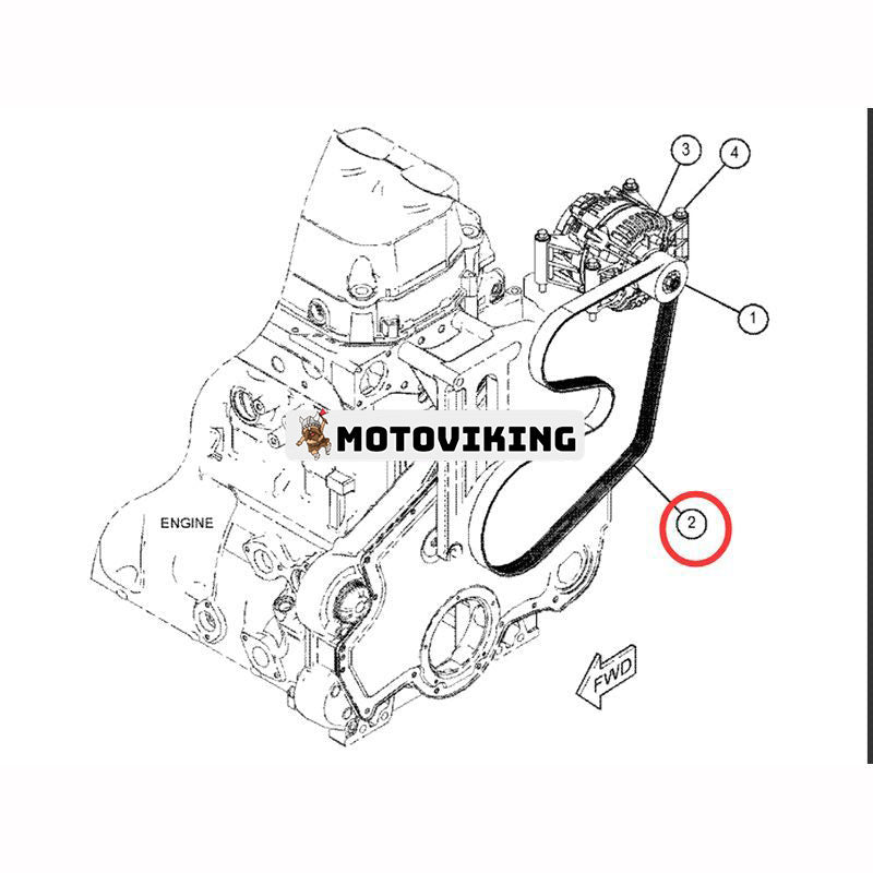Flerspårsrem 350-8742 för Caterpillar CAT Engine C7.1 Grävmaskin M318F M320F M322F 320 323 323GC