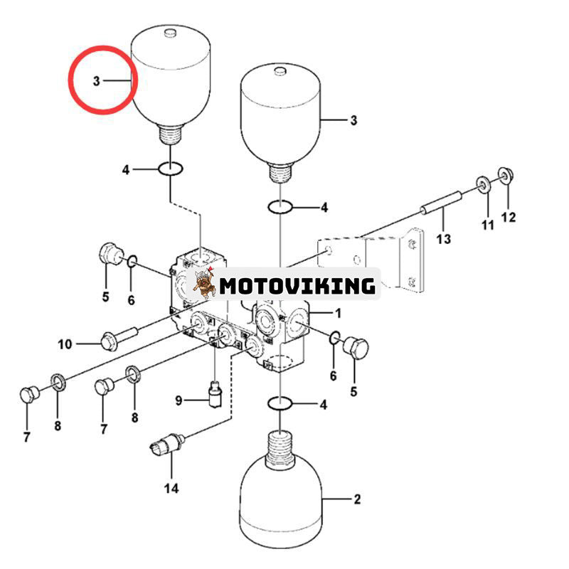 Ackumulator VOE17258319 för Volvo Lastare 150G L180G L220G L250G L60F L70F L90F L90H