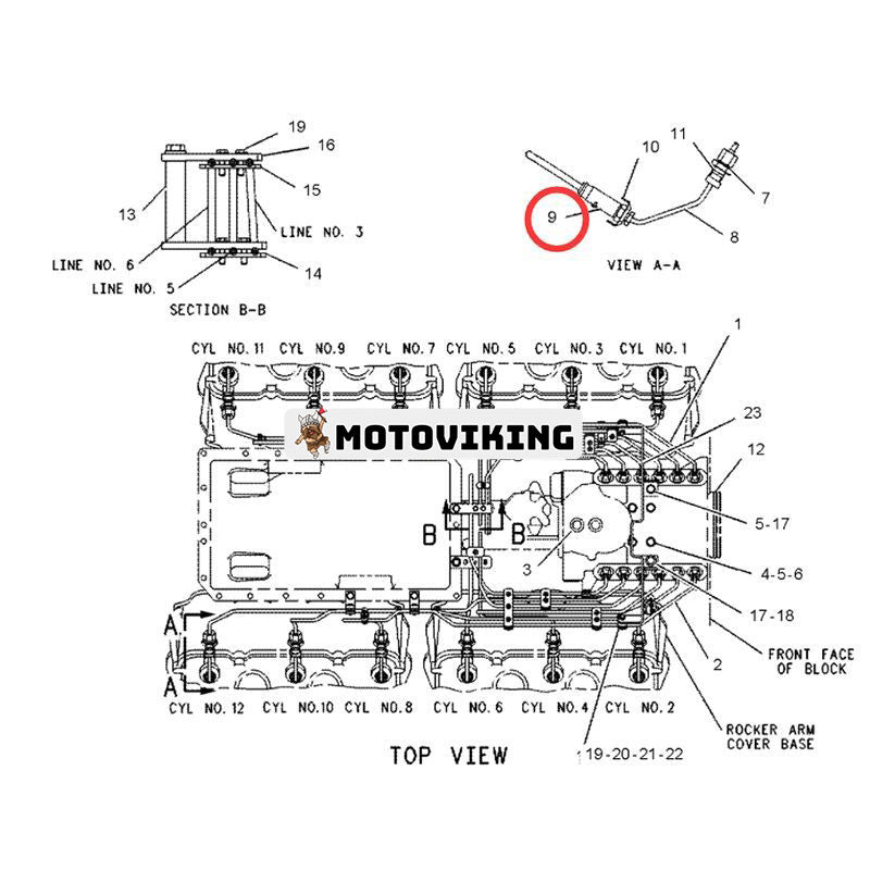 6 delar bränsleinsprutare 7W-7026 0R-3423 för Caterpillar CAT Engine 3406B 3406C 3408 3408E 3412 3412C Traktor D9R D9 GC