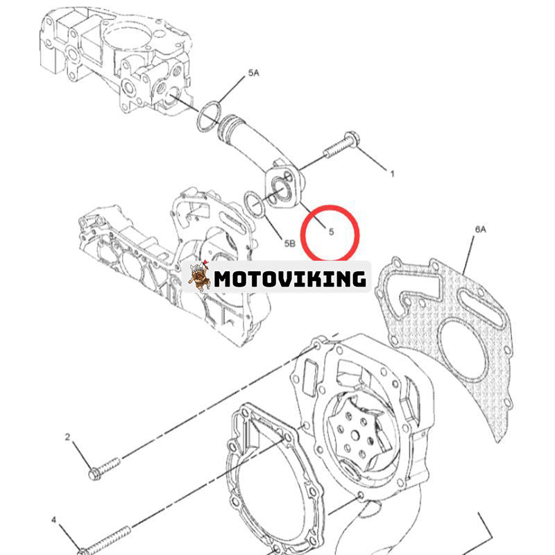 Vattenanslutning 225-7741 för Caterpillar CAT Engine C3.3 C4.4 C13 3054C Grävmaskin 313D2 315C 318D2 L