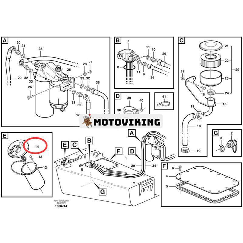 Påfyllningslock VOE11118857 för Volvo Truck A20C A25D A30D A35C A40 A45G Lastare L110F L120G L150G L180F L220F L250H L60G L70F L90F