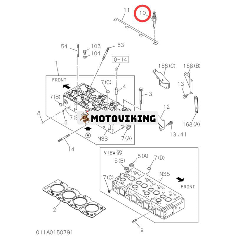 Glödstift 8970476041 för Hitachi grävmaskin ZX70-3 ZX75UR-3 ZX80LCK-3 ZX85US-3 ZX85USB-3M