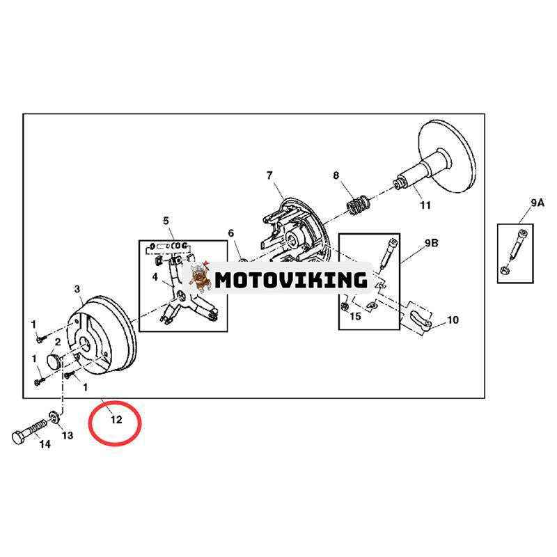 18 MPH Primary Drive Clutch AM140985 för John Deere Utility Vehicle 4X2 6X4 Gator