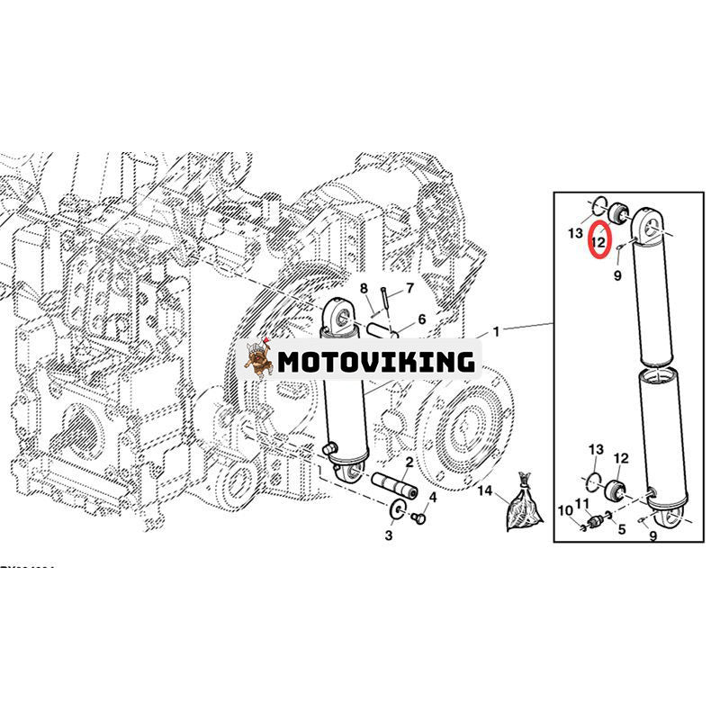 Självjusterande bussning AL76638 för John Deere traktor 2054 2104 6506 6520 6405