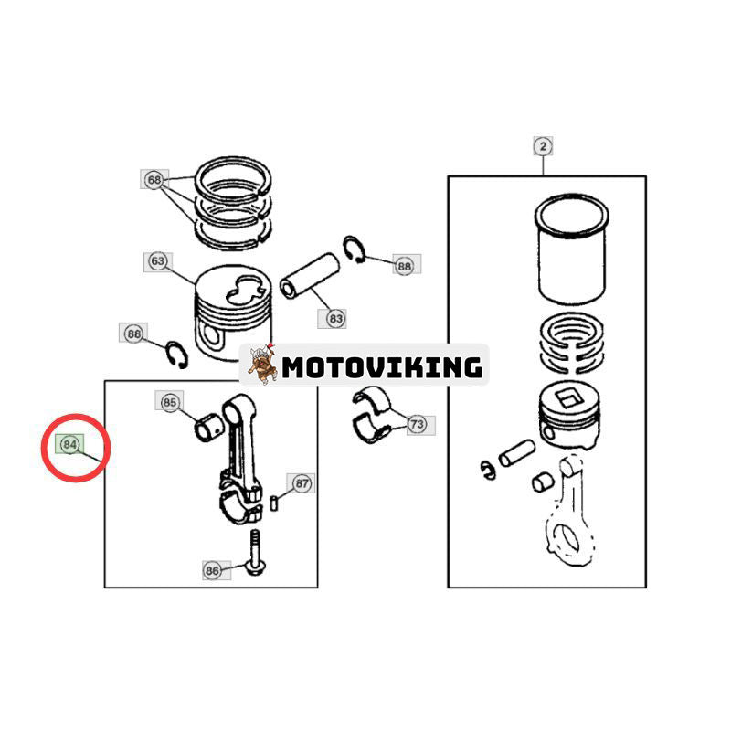 Vevstång 8980139624 för Isuzu Engine 4JG1 4JG2 John Deere grävmaskin 75C 80C