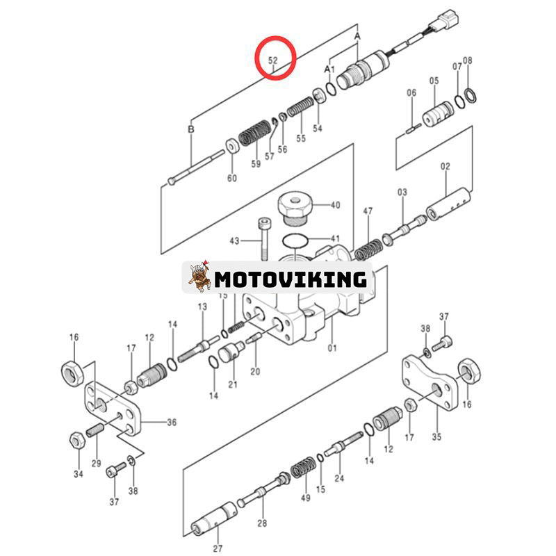 Huvudpump magnetventil 9745876 för Hitachi grävmaskin EX120-5 EX130H-5 EX200-5 EX210H-5 EX220-5 EX230K-5