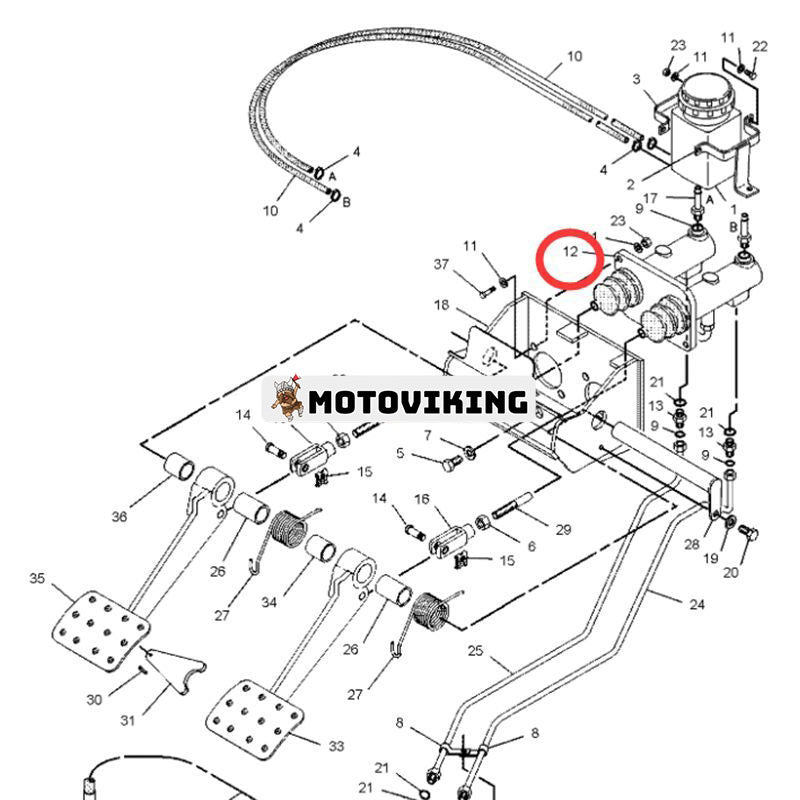 Huvudbromscylinder 114-3092 för Caterpillar CAT Engine 3054 Lastare 416B 426B 428B