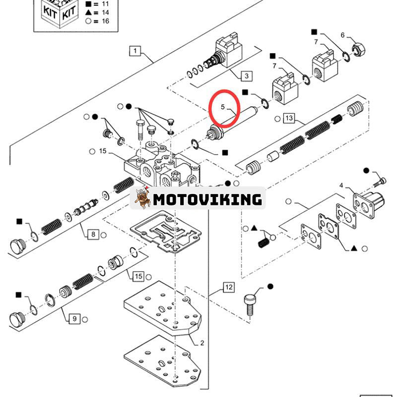 Magnetkolv 190442A1 för New Holland Loader B110B B110C B90B B95B LV80 U80