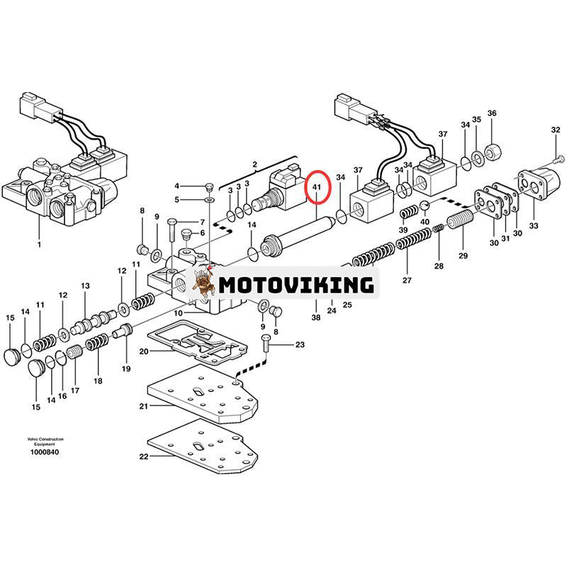 Solenoidkolv VOE11709231 för Volvo Lastare BL60 BL60B BL61 BL61B BL70 BL70B BL71 BL71B