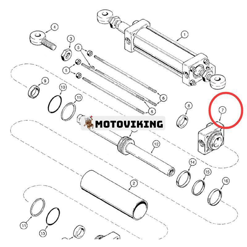 Cylinderändlock G106810 för New Holland traktorlastare LV80 U80