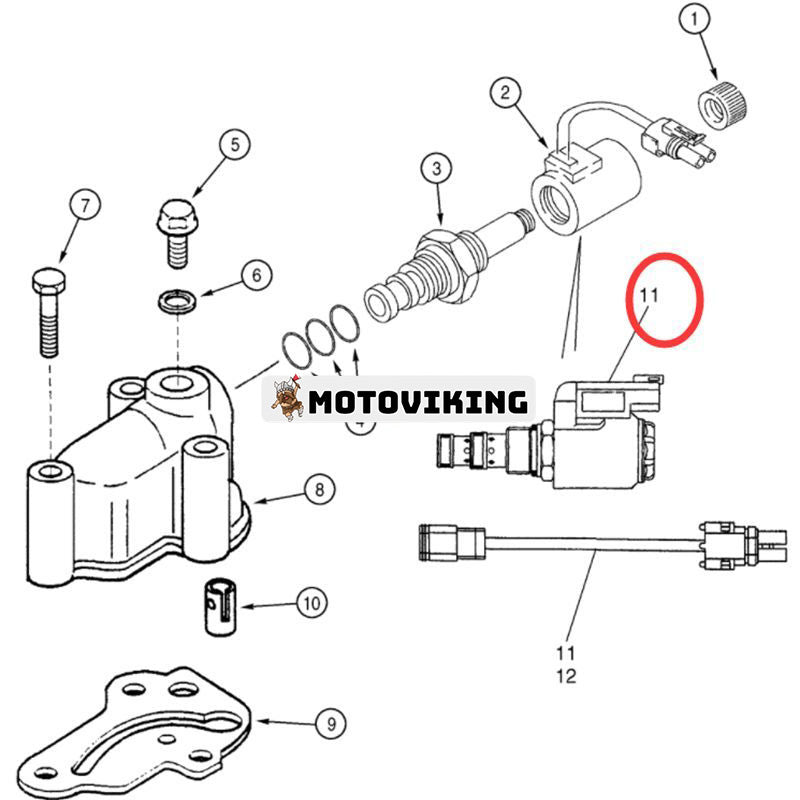 Magnetventil 87456901 190432A1 för New Holland traktorlastare LV80 U80 U80B U80C