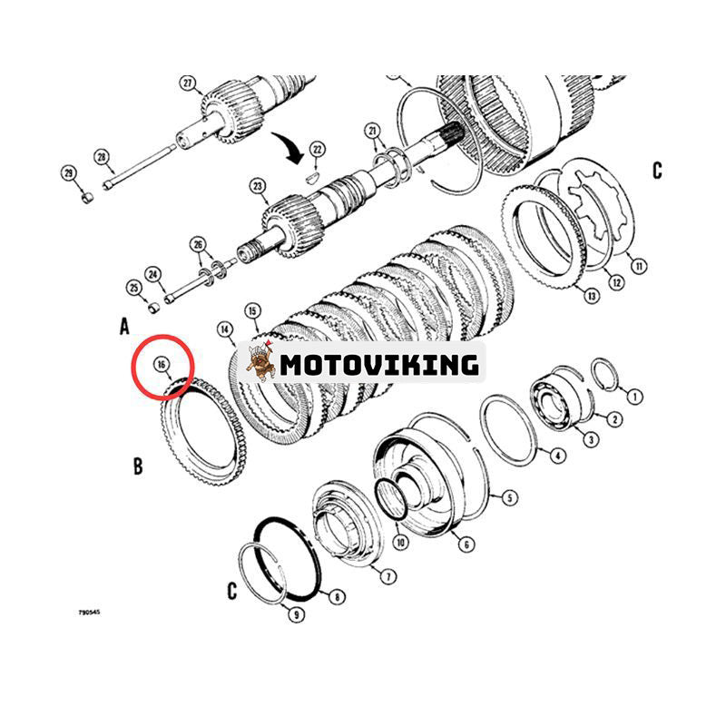 Kopplingsplatta S73428 för CASE Gaffeltruck 584C 585C 586E