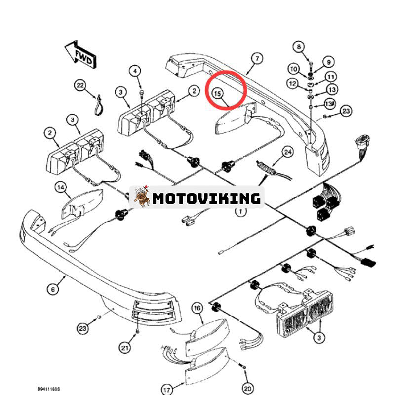 RH Front Turn Lamp 131796A1 för New Holland traktorlastare LV80 U80 U80B U80C