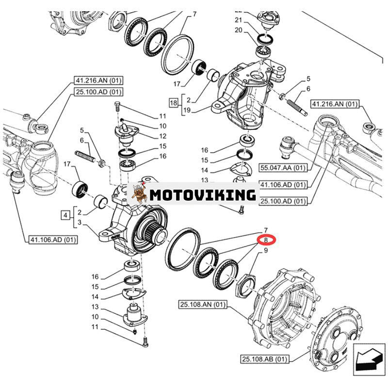 Rulllager 47539809 324213A1 1966169C1 för CASE Traktor 485XL 495XL 585XL 595XL 65C 685XL 695XL