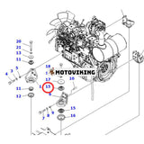 4 st motormonteringsgummikudde 20Y-01-12222 för Komatsu grävmaskin PC200-6 PC210-6G PC200-8 PC228US-3