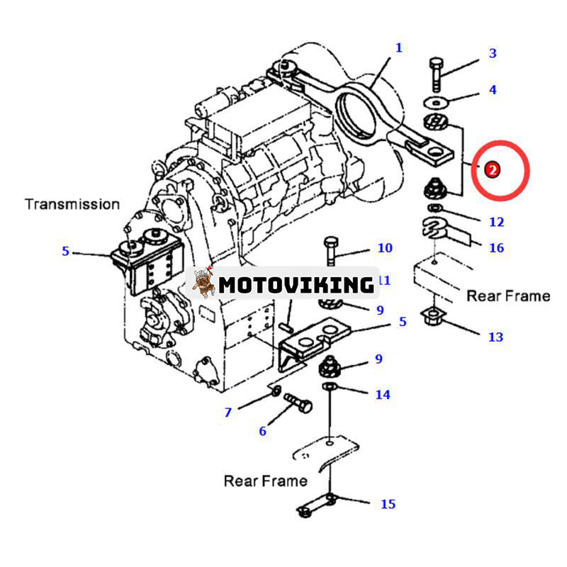 4 st främre motormonteringsgummikudde 418-01-11111 för Komatsu grävmaskinslastare WA120-3 WA150-3 WA180-3