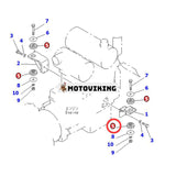 4 st bakre motorfäste gummikudde 423-01-21140 för Komatsu Loader WA300-3A WA350-3A WA380-3